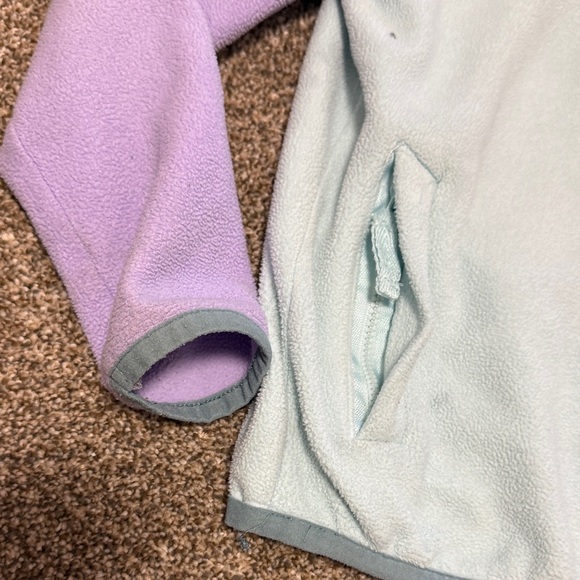 Lands' End Kids Fleece Hoodie in Lavender and Mint - Picture 7 of 8